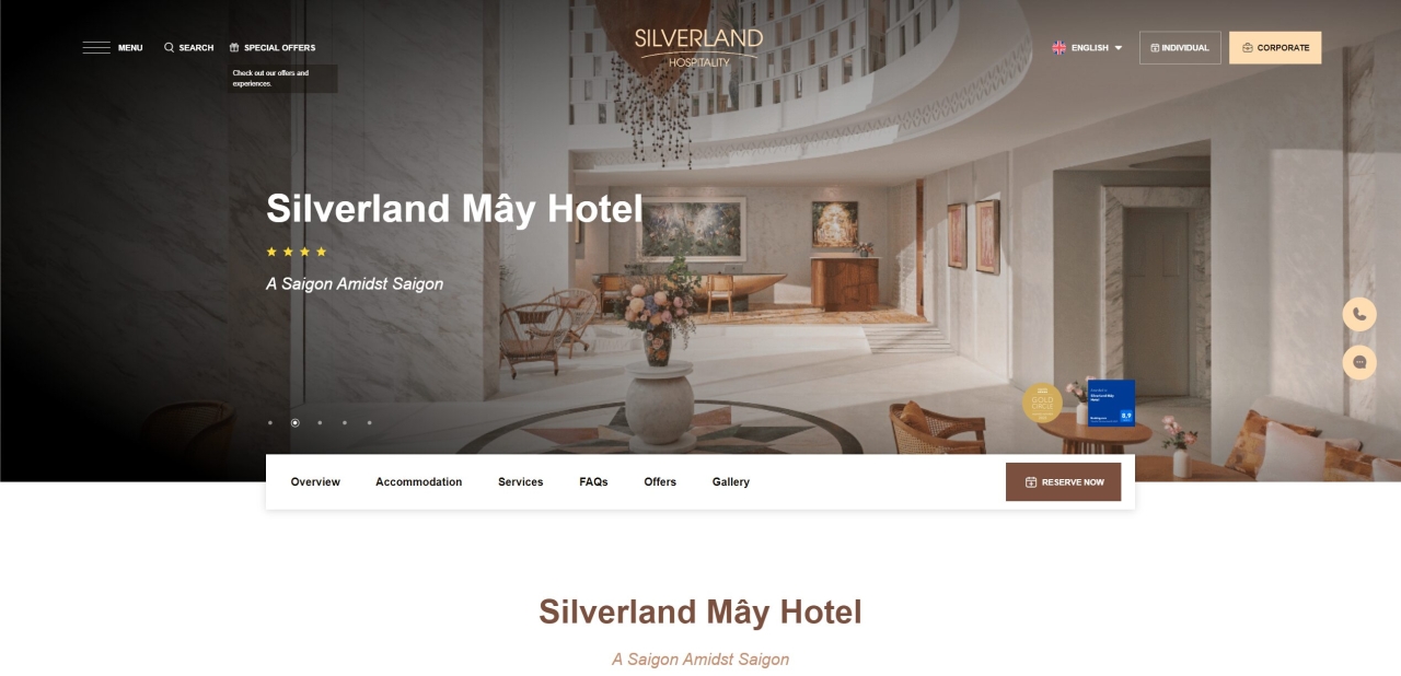 booking silverland may hotel on website